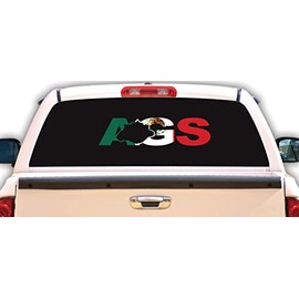 Aguascalientes Letters Decal Car Window Laptop Map Vinyl Sticker Mexico AGS (Mexican Flag, 6" x 24")