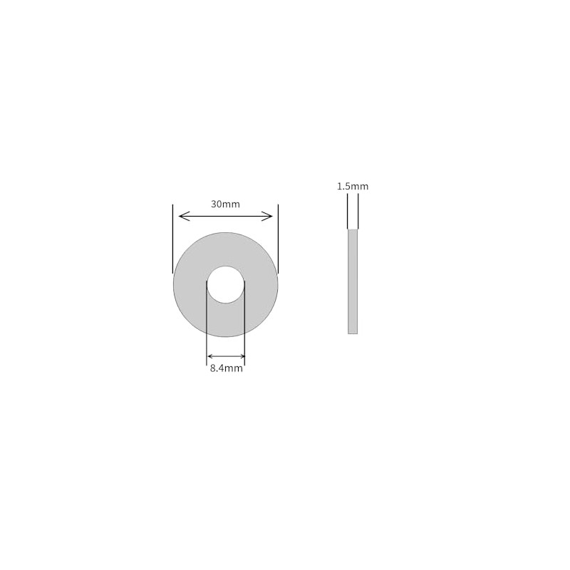 M8 (8mm x 30mm OD) Flat Penny Repair Washers A2
