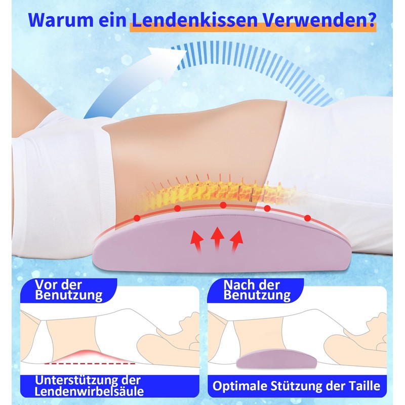 Hypuno Orthopaedic Lumbar Cushion Ergonomic Memory Foam Back & Lumbar