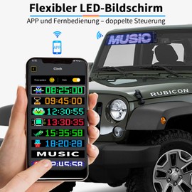Aiorber 2er Devil Eyes Light for Cars Led Augen für LKW,Led Anzeige Programmierbar Laufschrift Leuchtreklame Personalisiert Leuchtschild für Auto (120 * 595mm)