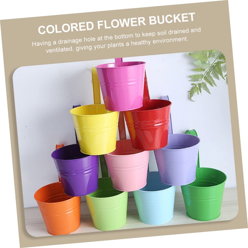 NOLITOY 4pcs Iron Hanging Flower Pot Detachable Hooks for Balcony