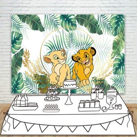 Lion King Backdrops for Baby Showers 5x3ft Jungle Safari Lion King Happy Birthday Background for Boys and Girls Vinyl Theme Backdrop Banner 1st 2nd Birthday Decor