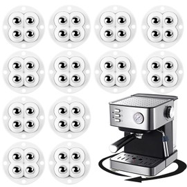 3 Set Self Adhesive Mini Caster Wheels 360 Degree Rotation Sticky Pulley Stainless Steel Universal Wheel with Bearing Roller Casters for Furniture Storage Box Moving Carton (White)