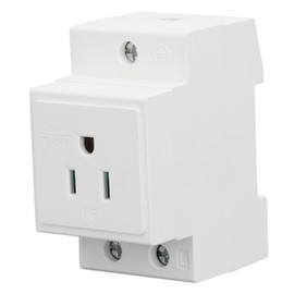 Din Rail Mounted Receptacle, AC 110-250V 15A Outlet Power Module with Protective Contacts, Din Rail Socket Plugs for Distribution Panel