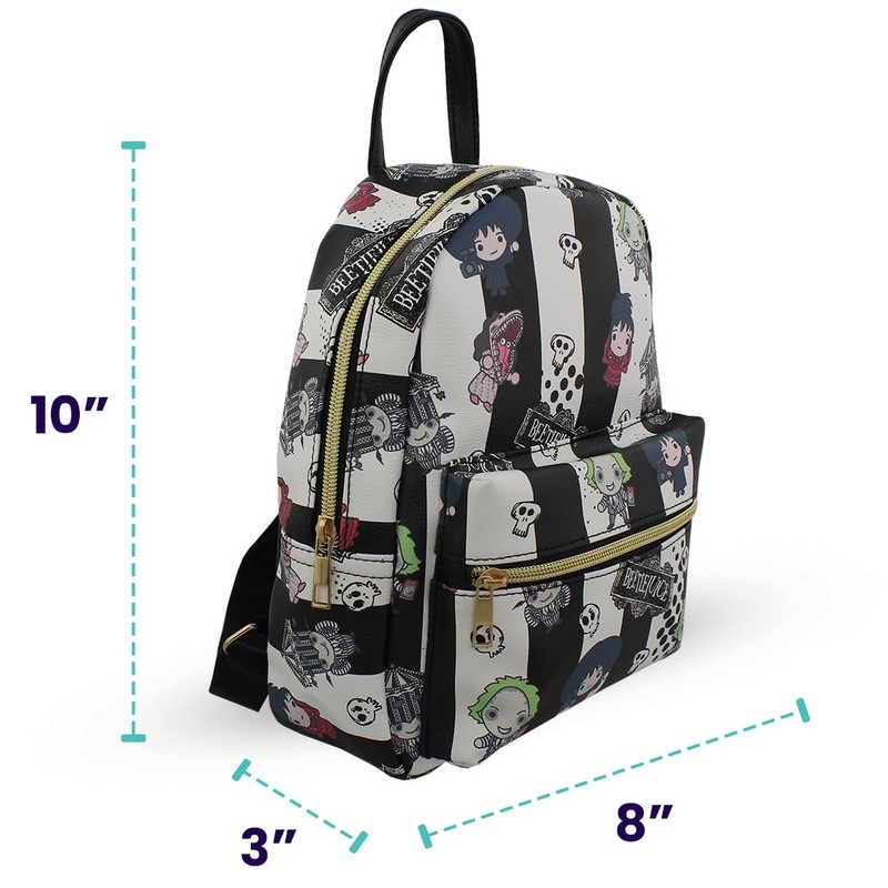 BEETLEJUICE Mini PU Leather Backpack Purse with Adjustable Straps 10