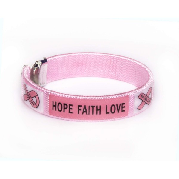 Pulsera de concienciación con lazo rosa, tamaño adulto, Pink Bangle Bracelet, 25 Bracelets