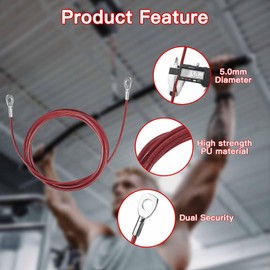 AIKESIWAY Replacement Cables for Home Gym, Fitness Pulley Cable, Weight Machine Replacement Cable -Thick 5mm(0.2inch) Heavy Duty Steel Wire Rope for Home Gym Cable (Type-A, 157'')