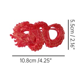 Dragon Hair Clip,Acetate Hair Claw,Small Hair Clips for Women,Red