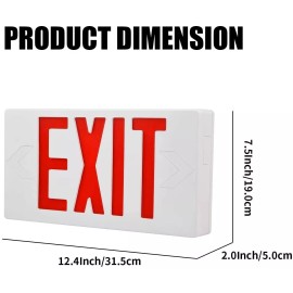 Light Fixture Industries LED Emergency Exit Sign Light - Battery Backup UL 924 Certified 6 Pack Red