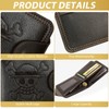 LbsAMP Leather Anime Wallet with Keychain and Skull Ring, Black