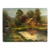 Thomas Kinkade Country Farm House Tempered Glass Cutting Board -