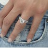 Moissanite Rings 2PCS Engagement Rings Set for Women | 2
