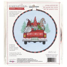 Dimensions Truck Gnomes Counted Cross Stitch Kit, 6" D, Blue,Red 6