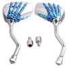 Pairs of Distinctive Skull Skeleton Hand 8mm 10mm Rearview Side