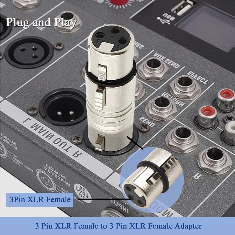 Voluty Tek Dual XLR Female Adapter 3 Pin XLR Female