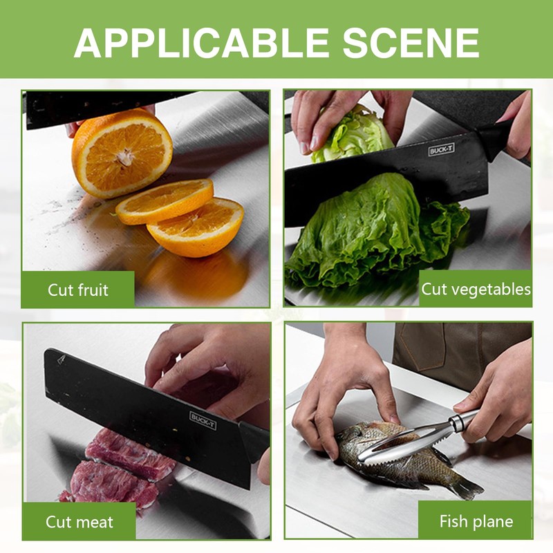 Thoquene Titanium Chopping Board with Connection Set, Stainless Steel, Double-Sided