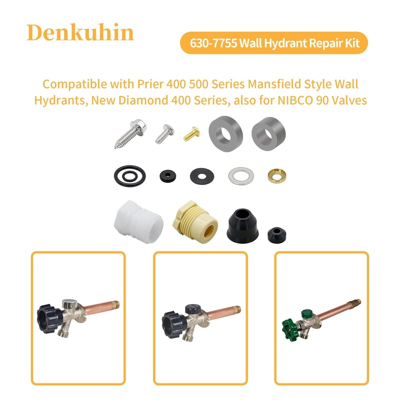Denkuhin 630-7755 Wall Hydrant Repair Kit Compatible with Outdoor Faucet