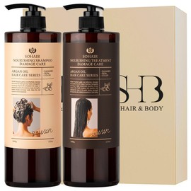 So Hair Nourishing Argan Hair Loss Shampoo Damage Care + Treatment 1000g Large Capacity Set, 1 Set / 쏘헤어 너리싱 아르간 탈모 샴푸 데미지케어 + 트리트먼트 1000g 대용량 세트, 1세트