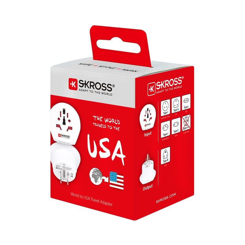 Skross 73566 Country Adapter World to USA - suitable for