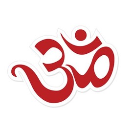 Om Aum Sign Red Yoga Meditation Zen Vinyl Sticker - Car Phone Helmet - Select Size