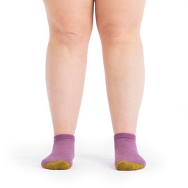Wide Open Micro Crew Women's Socks – Merino Wool Ankle Socks for Wide Feet – Violet, Large