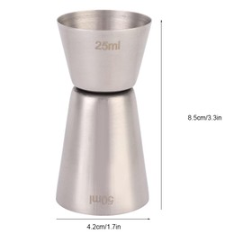 Briout Jigger 304 Stainless Steel Wine Tool Measuring Cup Double Cocktail Jigger for Bar (50/25cc) (L 2800 ML)