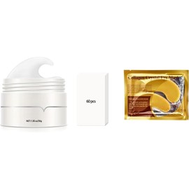 Kit De Limpieza Facial Crema Mágica Para Quitar Espinillas Y Puntos Negros Con 60 Tiras Removedores + 1 Mascarilla De Colageno Para Ojos Con Base De Oro de Regalo, Limpieza Poro Remover Espinilla Eliminación Pelar Nariz, Nose Pore Strips, Elimina Ojeras Y