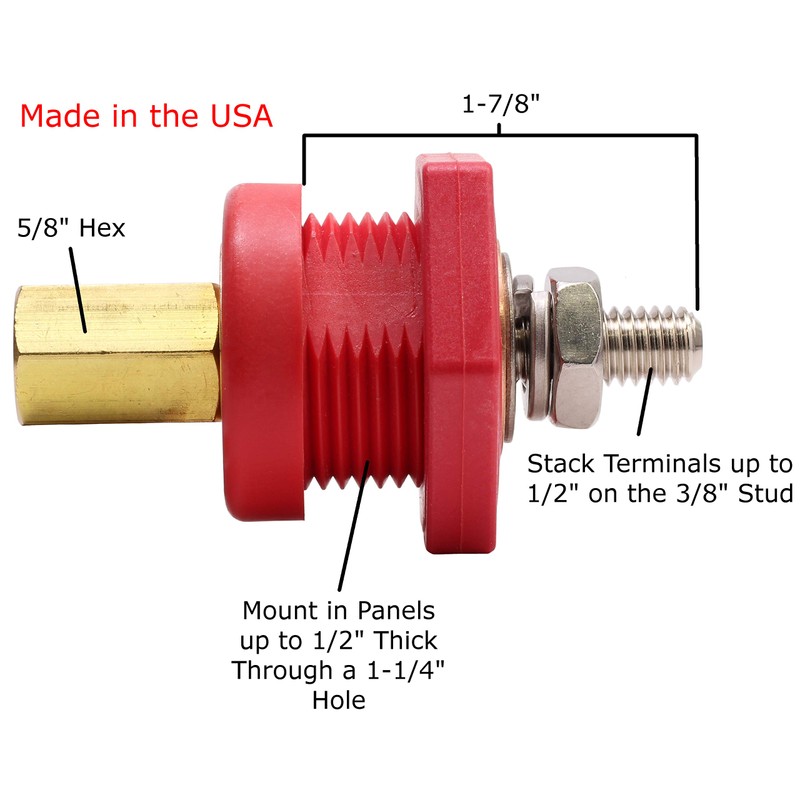 Fastronix Premium Remote Battery Charging Posts (Red and Black)