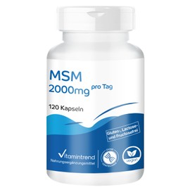 MSM 2000mg - 120 Kapseln - Methylsulfonylmethan - hochdosiert - vegan - bioverfügbare Supplements aus Deutschland | Vitamintrend