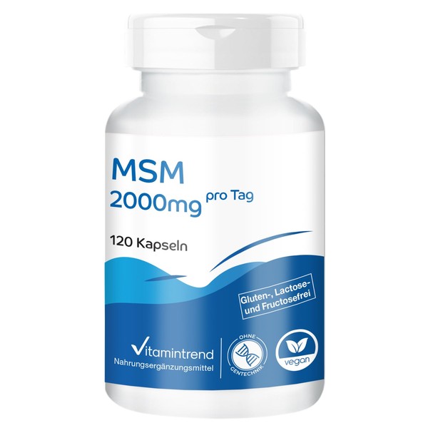 MSM 2000mg - 120 Kapseln - Methylsulfonylmethan - hochdosiert -