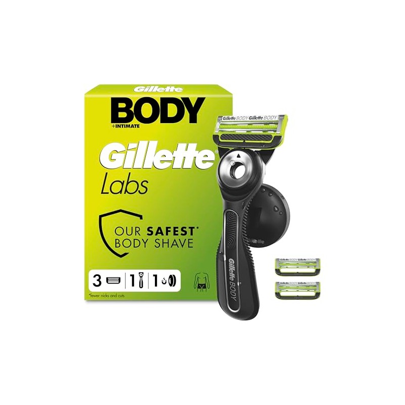 GilletteLabs Body + Intimate Razor for Men, 1 Handle &