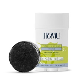 HoMu | Detox Pack Barra Frescura Cítrica Sensitive - Jabón en barra Detox 50g + Desodorante Natural en Barra 55g ¡Elimina el mal olor de tus axilas naturalmente! - (Frescura Cítrica (Sensitive))