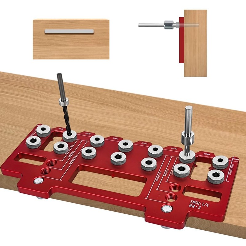 Cabinet Handle Pitch Hardware Jig Kit Woodworking Drawer Door Jig