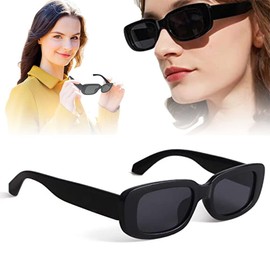 Rectangle Sunglasses Retro Square Sunglasses Trendy UV400 Protection Y2k Shades Sun Glasses Retro Glasses for Women Men