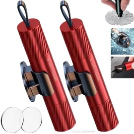 2-in-1 Car Safety Hammer: Emergency Window Breaker, Seatbelt Cutter, Glass Breaker for Underwater & Emergency Escape, Ideal Christmas Gift  desktop - Color: Red 2pcs