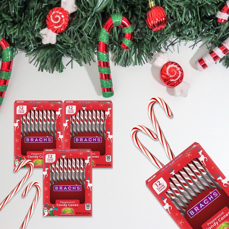 Brachs Peppermint Candy Canes Bulk 48 Pack of Candy Canes
