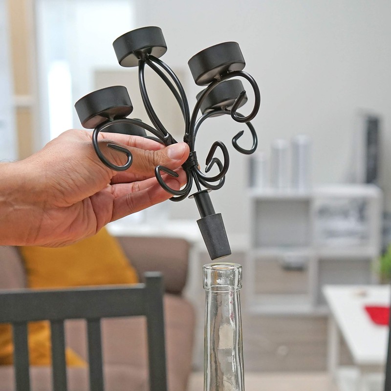 Southern Homewares Wine Bottle Topper Candelabra 5 Tea Light Holder