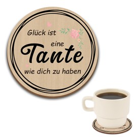 Auntie Gift Christmas Wooden Coaster