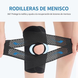 2Pcs Rodilleras Deportiva Transpirables, Rodillera Ortopedica con Estabilizadores Laterales, para Proteger La Banda Rotuliana, Ideal Correr, Soporte,Gym Mujer, Basquetbol, Voleibol (L)