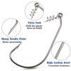 Twistlock Fishing Hooks 50pcs Worm Hooks with Centering Pin Spring