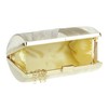Girly Handbags Ladies Compact Satin Stripe Clutch Bag, gold