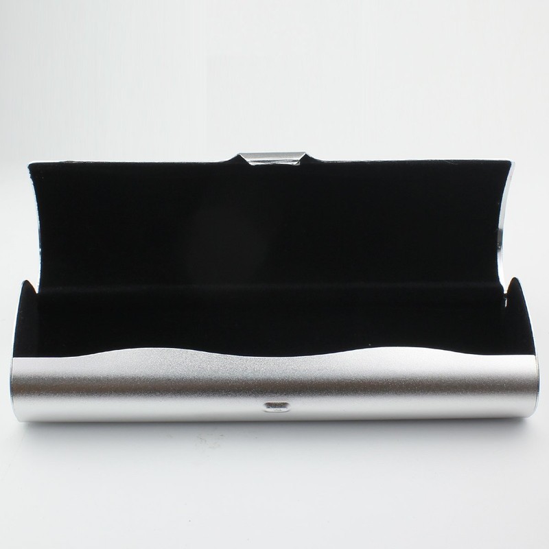 Ezeso, Aluminium Glasses Case, Simple Design, Silver, 15.2 x 4.9
