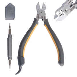 Model Nippers - Gundam Model Tools for Plastic Runner, Ultra-thin Single-edged Non-slip Grip,5.1 Inch Sharp Cutters for Model Building and Reusable (Replaceable blades), PMKJ025