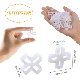100 Pcs Paving Spacers 10mm, Patio Tile Spacer Slab Spacers Floor Cross Shaped Tile Pavers Brick Slips Spacers for DIY Paving Tiling Wall Tiler Garden Slabs