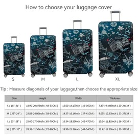 fancyfree Luggage Cover Washable Suitcase Protector Anti-scratch Suitcase cover, Travel Graffiti, S(18"-21" luggage), Printing