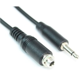 MyCableMart 6 inch 3.5mm Mono TS Male to Female Panel-Mount Extension Cable