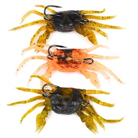 Ieron Seabass Fishing Lures Artificial Bait Crab Lures with Hooks Simulation Crab Fishing Bait for Saltwater and Freshwater Fishing