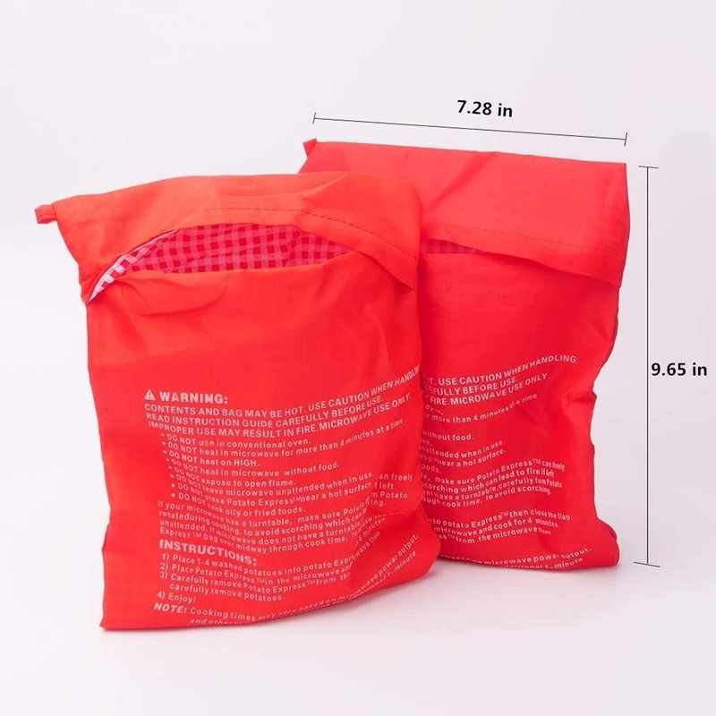 Microwave Potato Bag, 2 Pack Reusable Microwave Cooker Bag Baking