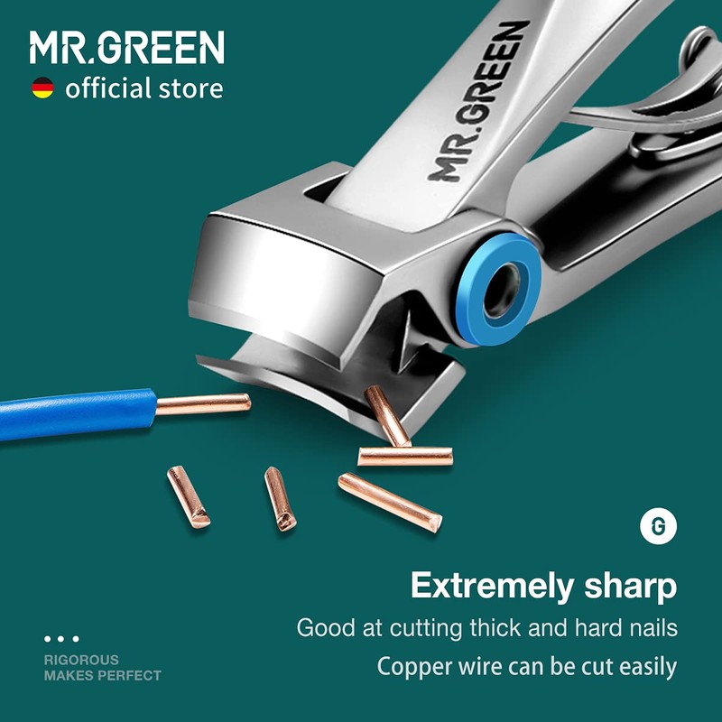 MR.GREEN Nail Scissors with Wide Jaw Sharp Nail Scissors Stainless