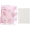 Mini Organizer 3 Hole Binder Stylish Chrysanthemum Pattern Cover Transparent